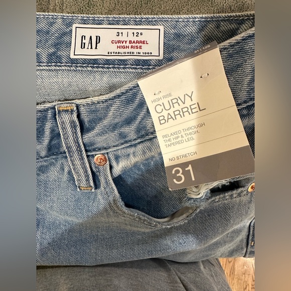Gap Barrel Curvy High Rise Jean - 12 Short NWT - Picture 12 of 15